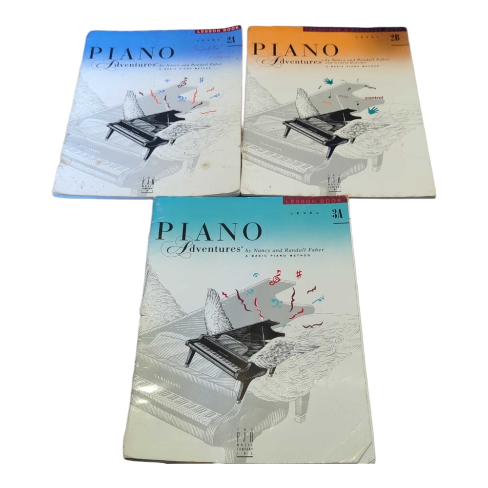 FABER Piano Adventures A Basic Piano Method Lot of 3‎ Level 2A Level 2B Level 3A
